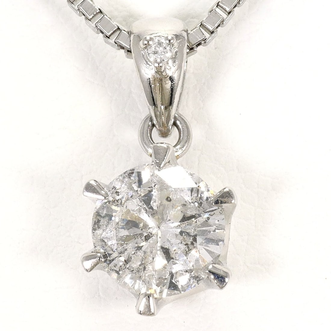 PT1000 Platinum PT850 Necklace with 1.0ct Diamond (I1 clarity), Certificate of Authenticity, Total (1 of 11)