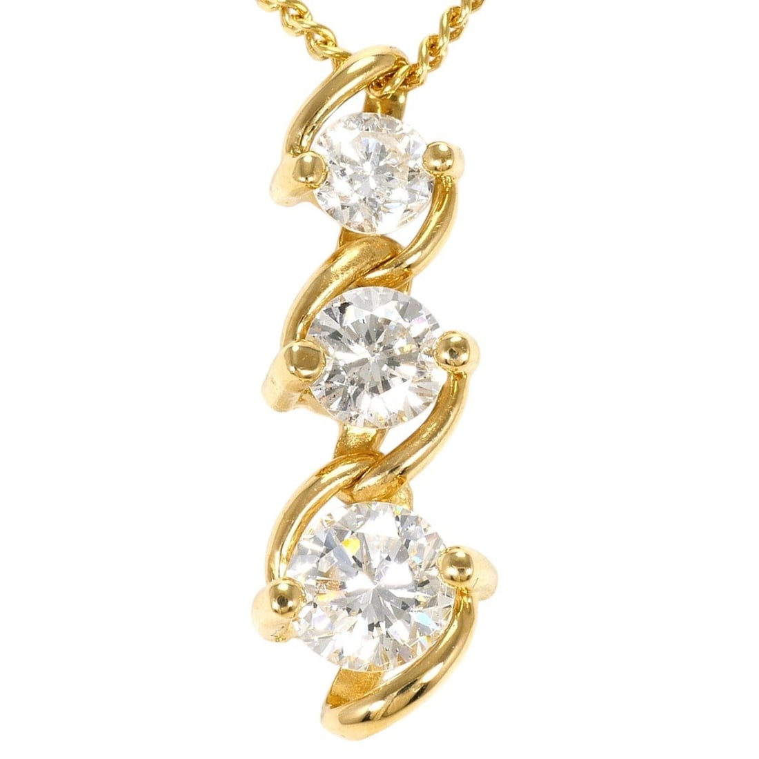 18K (18-karat) Yellow Gold Necklace with 1.0ct Diamond, Certificate of Authenticity, Total Weight: --- Catalog ---Category: SizeWeight: 3.1g / 0.1oz.Pendant Size: 20mm x 6mm / 0.78'' x 0.23''Neck Circumference: 39 cm / 15.35''Category: DesignColor: Yellow goldMetal: GoldStone: DiamondGender: WomenM