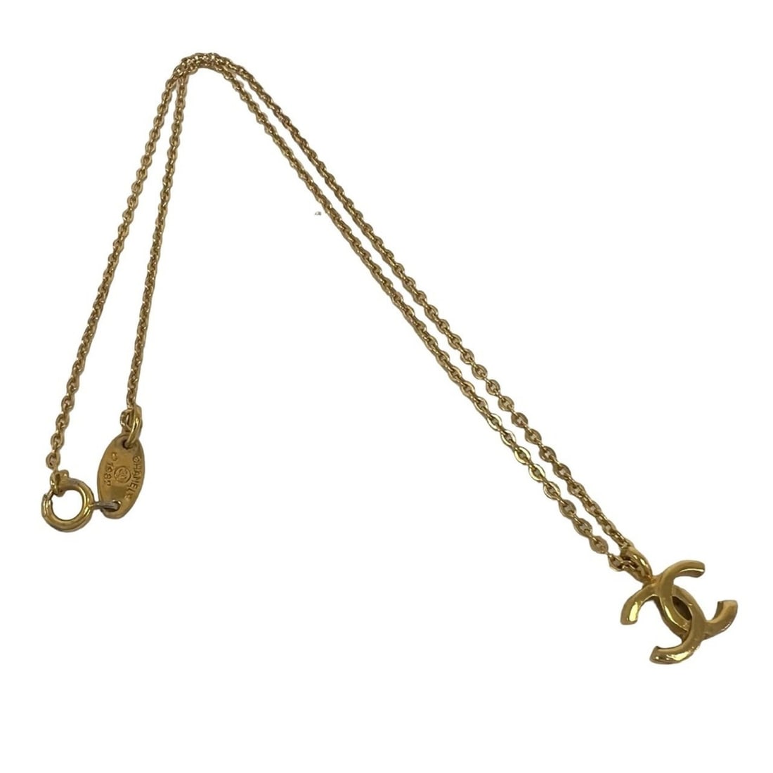 CHANEL Vintage Coco Mark Chain Necklace GP Gold Accessory Jewelry 243-4: --- Catalog ---Category: SizePendant Size: 14mm x 13mm / 0.55'' x 0.51''Neck Circumference: 41.2 cm / 16.22''Category: DesignColor: GoldGender: WomenMaterial: Gold platingNecklace Type: NecklaceCatego