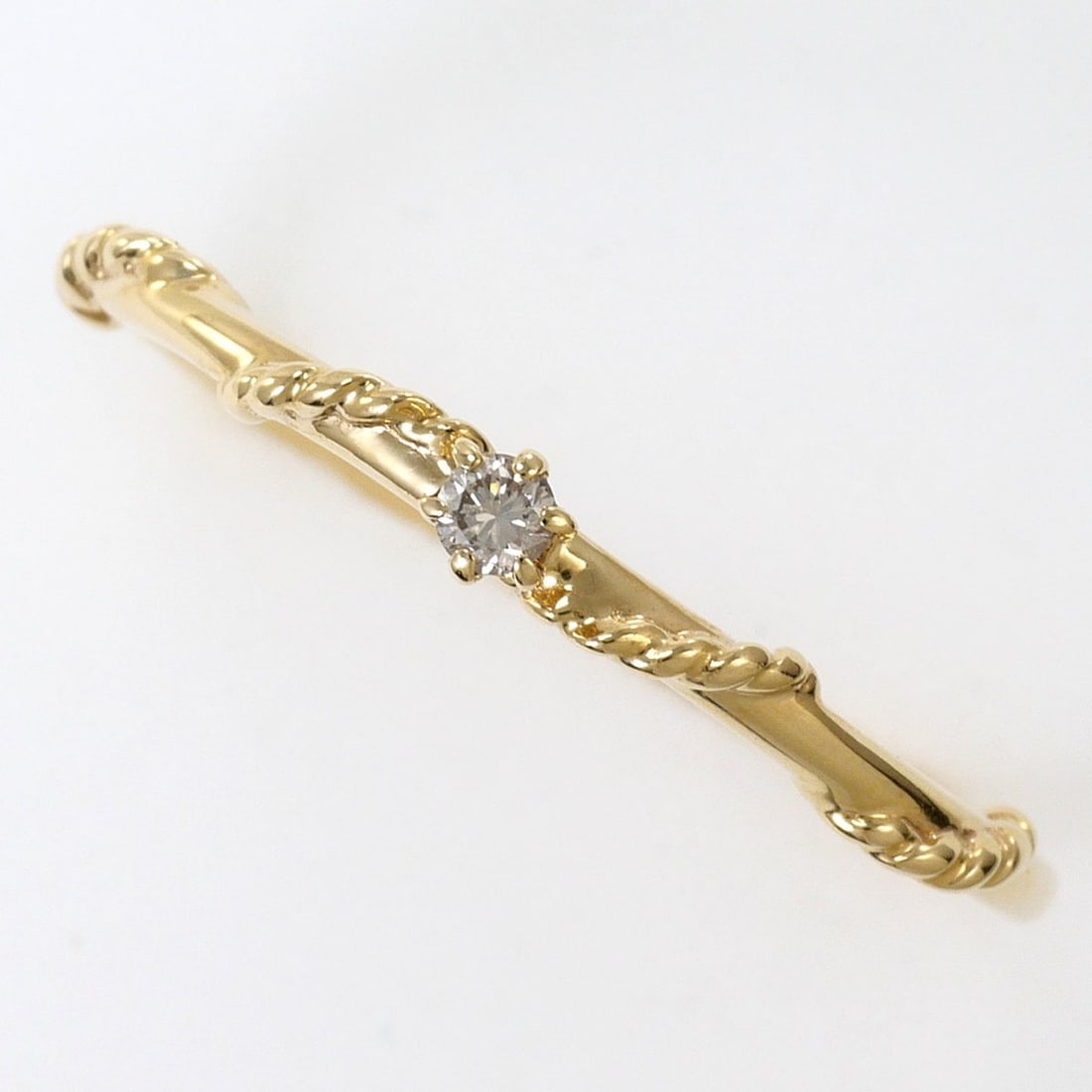 K10 10K YG Yellow Gold Ring with 1 Diamond (carat mark not specified), Total Weight 1.0g, Jewelry: --- Catalog ---Category: SizeWidth: 2mm / 0.08''Weight: 1g / 0.03oz.JP Size: 13US Size: 6.5Category: DesignType: Band ringColor: Yellow goldMetal: GoldStone: DiamondGender: WomenMaterial: Yellow gold 