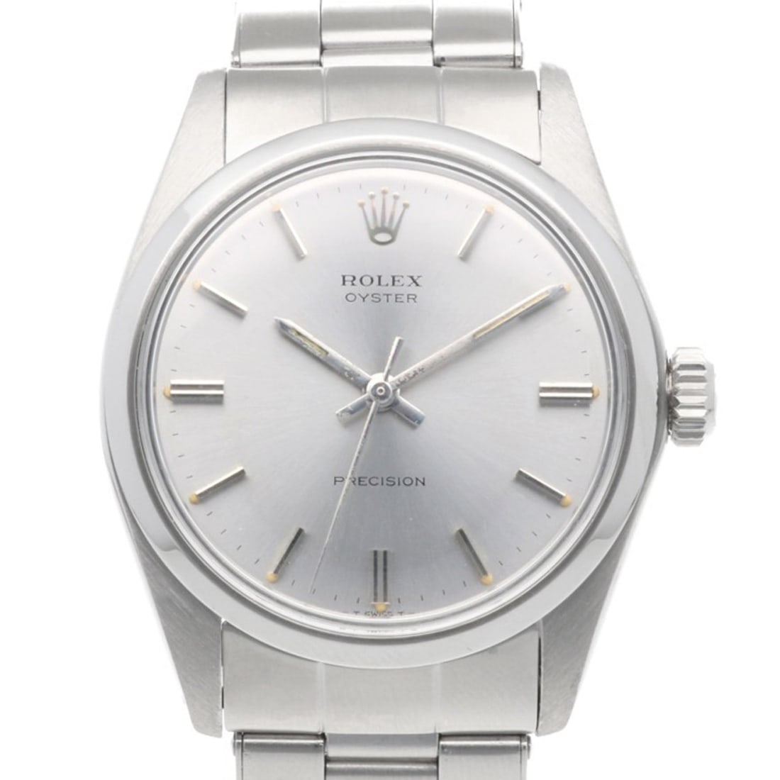 Rolex Precision Oyster Wristwatch, Stainless Steel, 6426, Manual Winding, Polished, Serial Number: --- Catalog ---Category: SizeWrist Size: 15.5cm / 6.1''Case Diameter: 34.5mm / 1.36''Category: DesignType: WristwatchGender: MenColor (Dial): SilverMaterial (Band): Stainless steelMaterial (Case): Sta