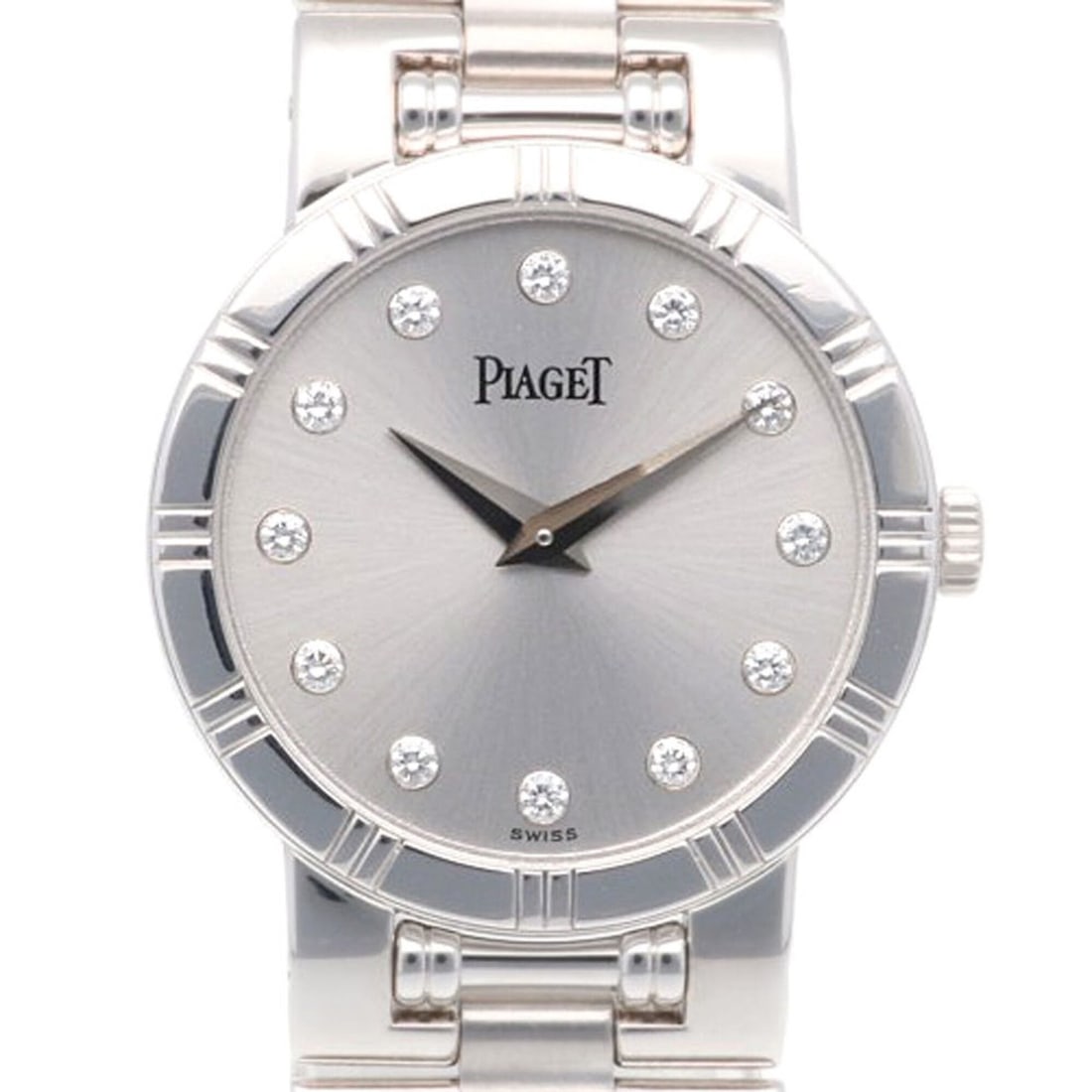 Piaget Dancer Wristwatch, 18K Gold 80563K81, Quartz Movement, Polished, Ladies' Watch, 12 Diamonds: --- Catalog ---Category: SizeWrist Size: 16cm / 6.29''Case Diameter: 23mm / 0.91''Category: DesignType: WristwatchGender: WomenColor (Dial): SilverMaterial (Band): White gold (18K)Material (Case): Whi