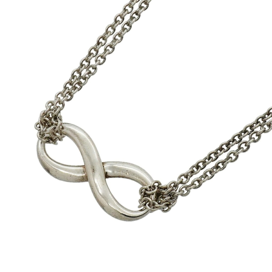 Tiffany & Co. Infinity Double Chain Necklace, Sterling Silver 925, Women's (1 of 15)