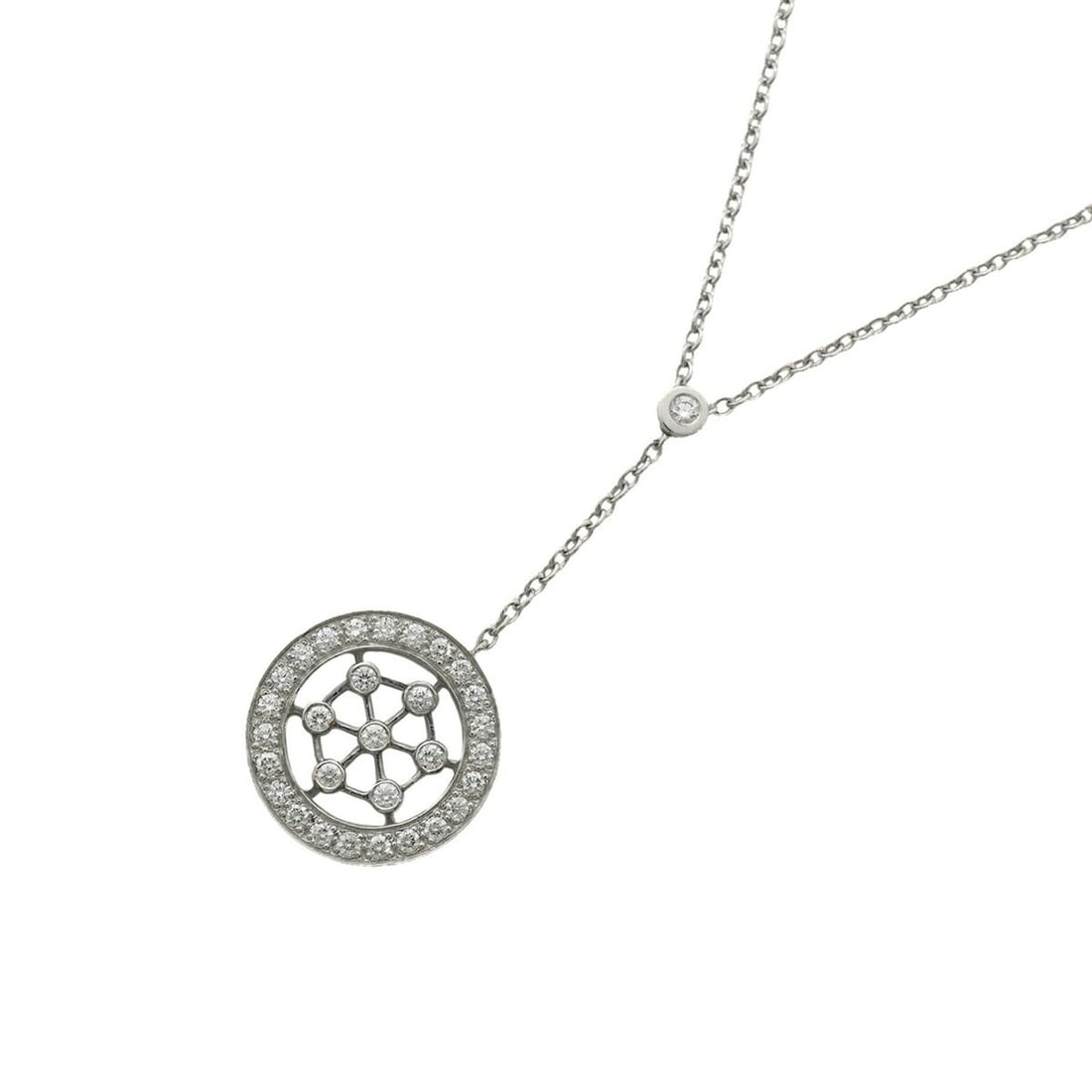 Tiffany & Co. Voile Circle Necklace, Platinum 950, Diamond, Women's: --- Catalog ---Category: SizePendant Size: 12.1mm x 12.1mm / 0.47'' x 0.47''Neck Circumference: 41 cm / 16.14''Category: DesignStone: DiamondGender: WomenMaterial: Platinum 950Necklace Type: NecklaceC