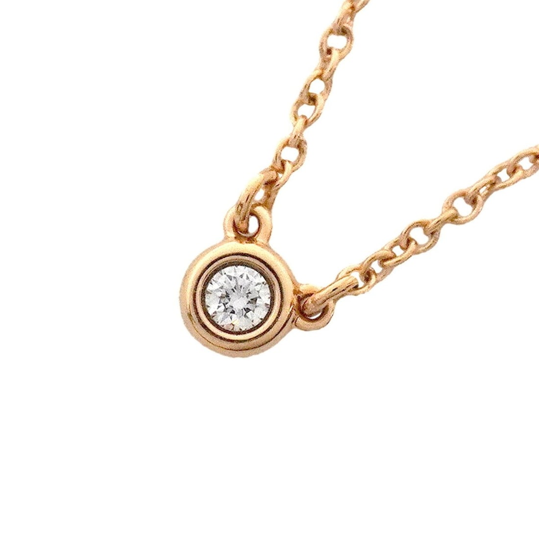 Tiffany & Co. By the Yard Necklace, 1PD (18K Pink Gold) Diamond, Women's: --- Catalog ---Category: SizePendant Size: 4.2mm x 3.6mm / 0.16'' x 0.14''Neck Circumference: 41.5 cm / 16.33''Category: DesignStone: DiamondGender: WomenMaterial: Pink gold (18K)Necklace Type: Neckla