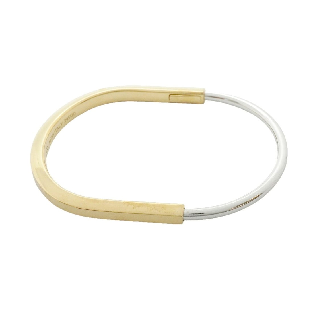Tiffany & Co. Rock Narrow Bangle, 18K Yellow Gold (KYG), White (18KWG), Ladies'.: --- Catalog ---Category: SizeLength: 15.5cm / 6.1''Category: DesignType: BangleGender: WomenMaterial: White gold (18K), Yellow gold (18K)Category: GeneralBrand: Tiffany--- Item List ---Section: Condit