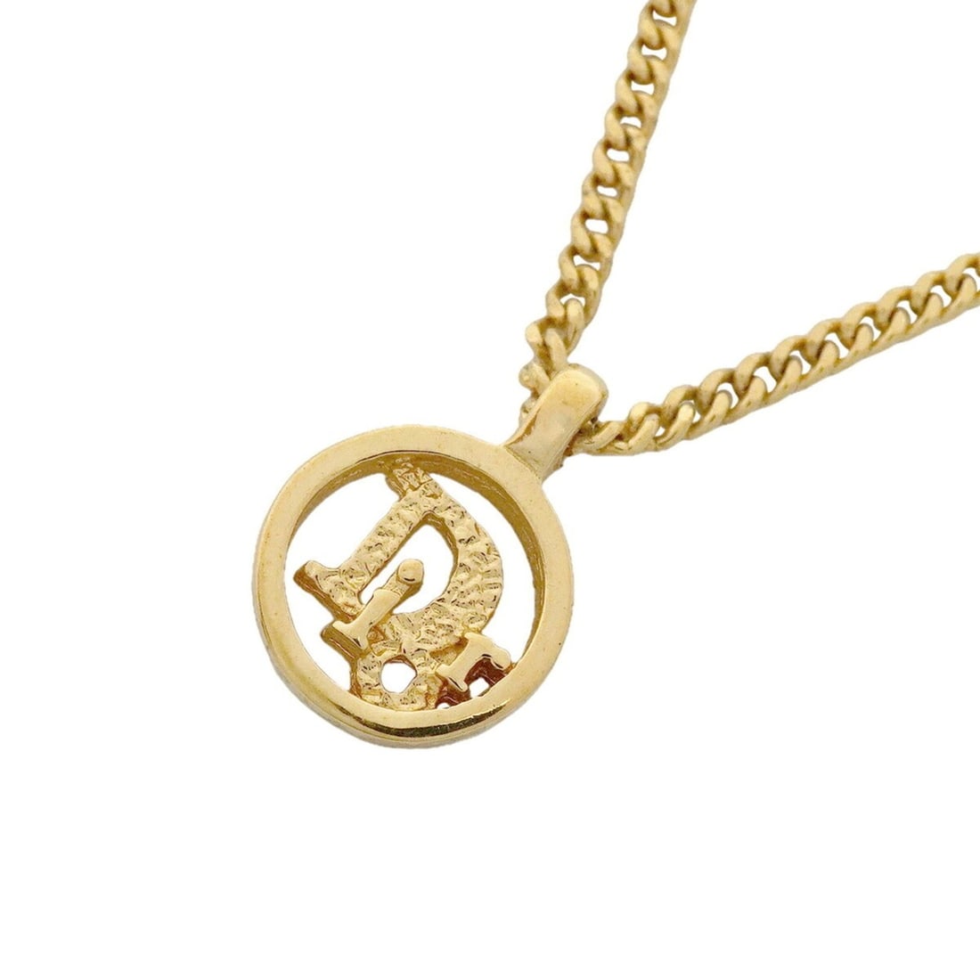 Christian Dior Necklace, Circle, GP Plated Gold, Women's: --- Catalog ---Category: SizePendant Size: 15.7mm x 11.4mm / 0.61'' x 0.44''Neck Circumference: 38.5 cm - 44 cm / 15.15'' - 17.32''Category: DesignColor: GoldGender: WomenMaterial: Gold platingNecklac