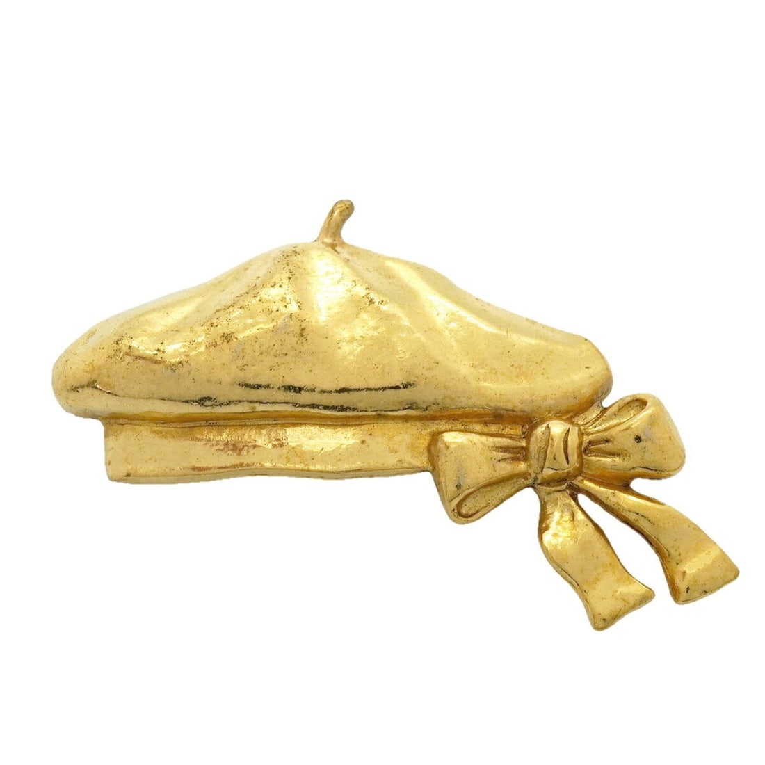Chanel brooch, ribbon motif, beret gold plated, women's.: --- Catalog ---Category: SizeSize (HxWxD): 3.54cm x 5.43cm / 1.39'' x 2.13''Category: DesignType: BroochColor: GoldGender: WomenMaterial: Gold platingCategory: GeneralBrand: Chanel--- Item List ---Sec