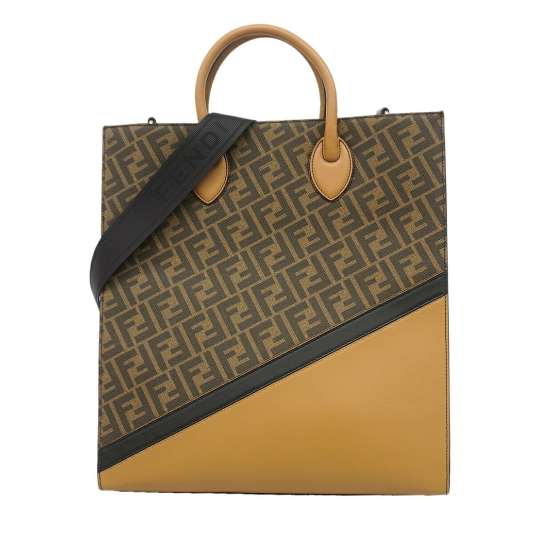 Fendi Zucca Leather Tote Bag, Brown, 2-way Bag for Men, P3546774: --- Catalog ---Category: SizeSize (HxWxD): 40cm x 36cm x 13cm / 15.74'' x 14.17'' x 5.11''Category: DesignType: Tote bagColor: BrownGender: MenMaterial: PVC , Leather Hardware Color: SilverCategory: G