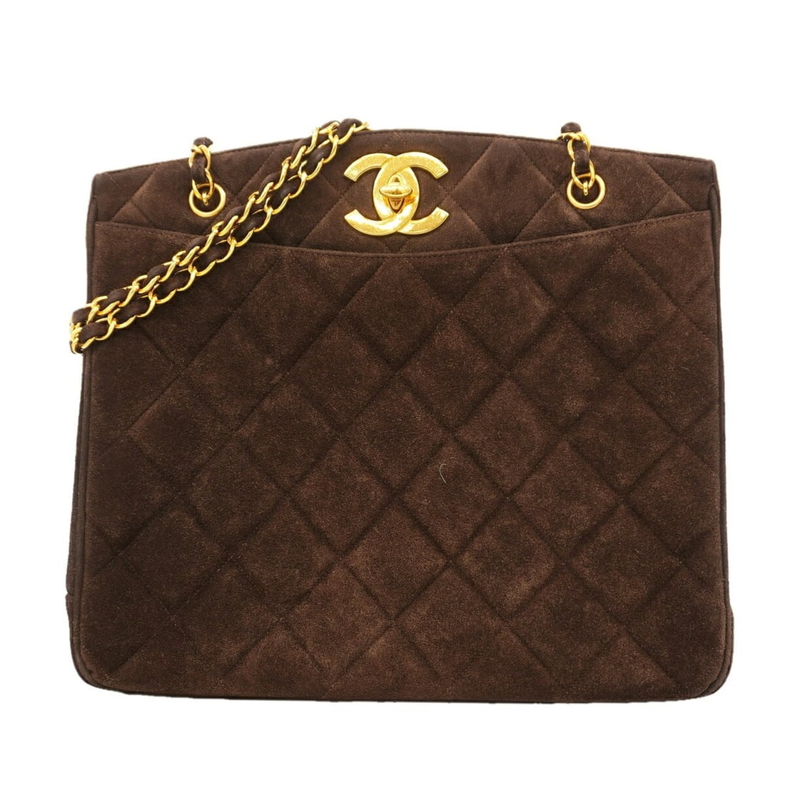 Chanel Matelassé Shoulder Bag, Large Coco Design, Suede, Brown, Women's, P3526586: --- Catalog ---Category: SizeSize (HxWxD): 31.5cm x 34cm x 9cm / 12.4'' x 13.38'' x 3.54''Category: DesignType: Shoulder bagColor: BrownGender: WomenMaterial: Suede Hardware Color: GoldCategory: Gener