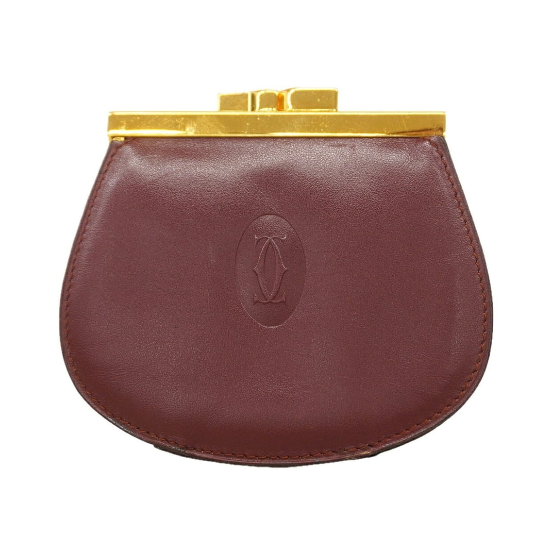 Cartier Must Leather Wallet/Coin Case, Bordeaux, Women's: --- Catalog ---Category: SizeSize (HxWxD): 8cm x 10cm x 1.5cm / 3.14'' x 3.93'' x 0.59''Category: DesignType: Coin purse/coin caseColor: BordeauxGender: WomenMaterial: Leather Category: GeneralBrand: 