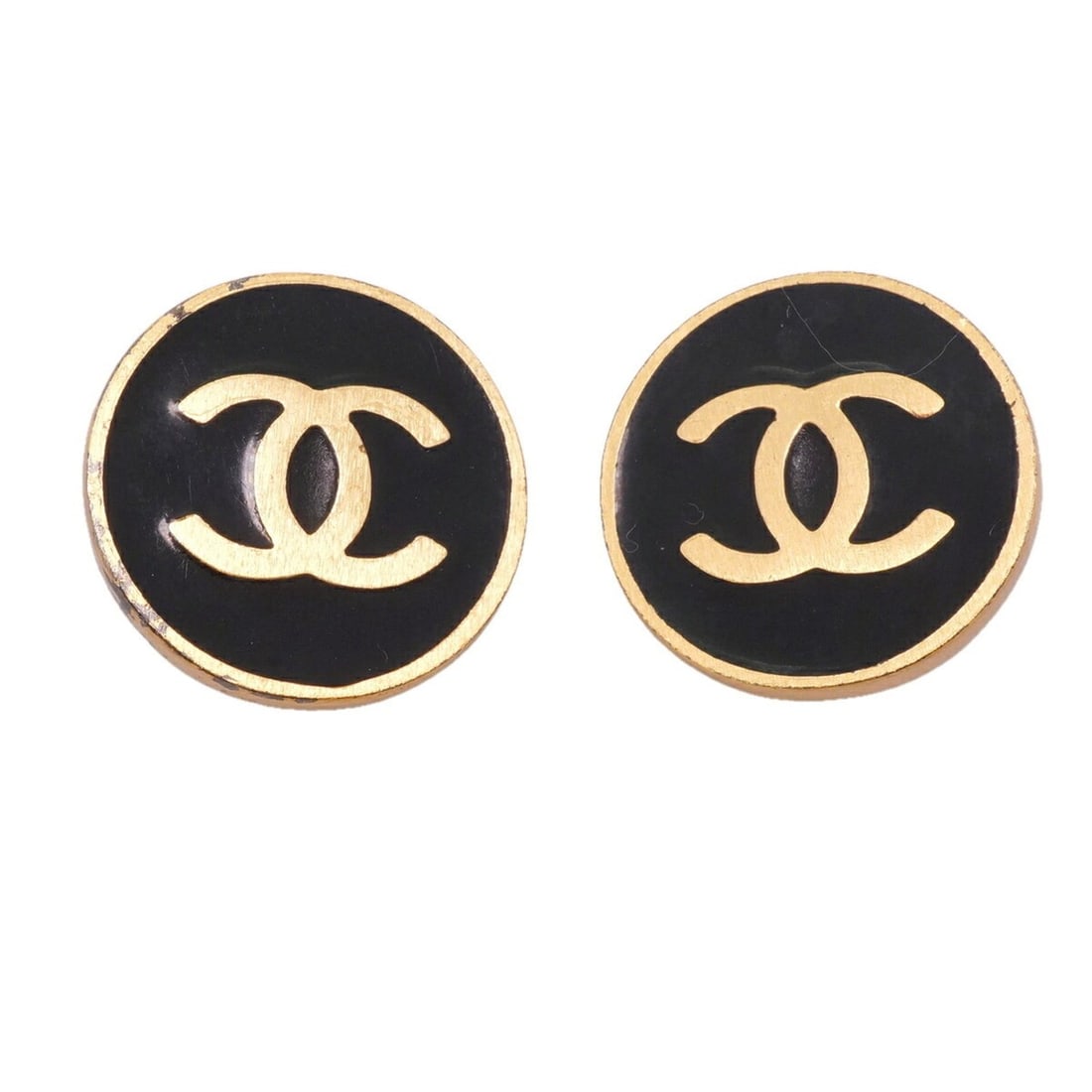 Chanel Earrings, Coco Mark Circle, GP Plated, Gold, Black, Women's, P3561608: --- Catalog ---Category: SizeSize (HxWxD): 21.50mm x 21.50mm / 0.85'' x 0.85''Category: DesignType: Clip earringsColor: Black, GoldGender: WomenMaterial: Gold platingCategory: GeneralBrand: Chanel--- 