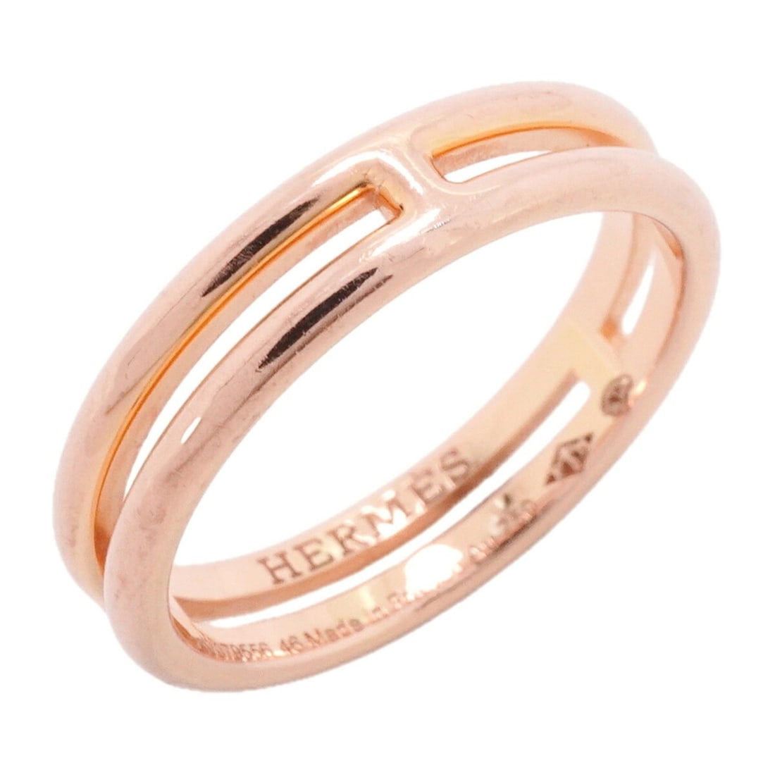 Hermes Ariane Ring, 18K Pink Gold, Size 46, Women's, P3544212: --- Catalog ---Category: SizeUS Size: 3.5Brand Size: 46Category: DesignType: Band ringGender: WomenMaterial: Pink gold (18K)Category: GeneralBrand: Hermes--- Item List ---Section: ConditionRanking: Ra