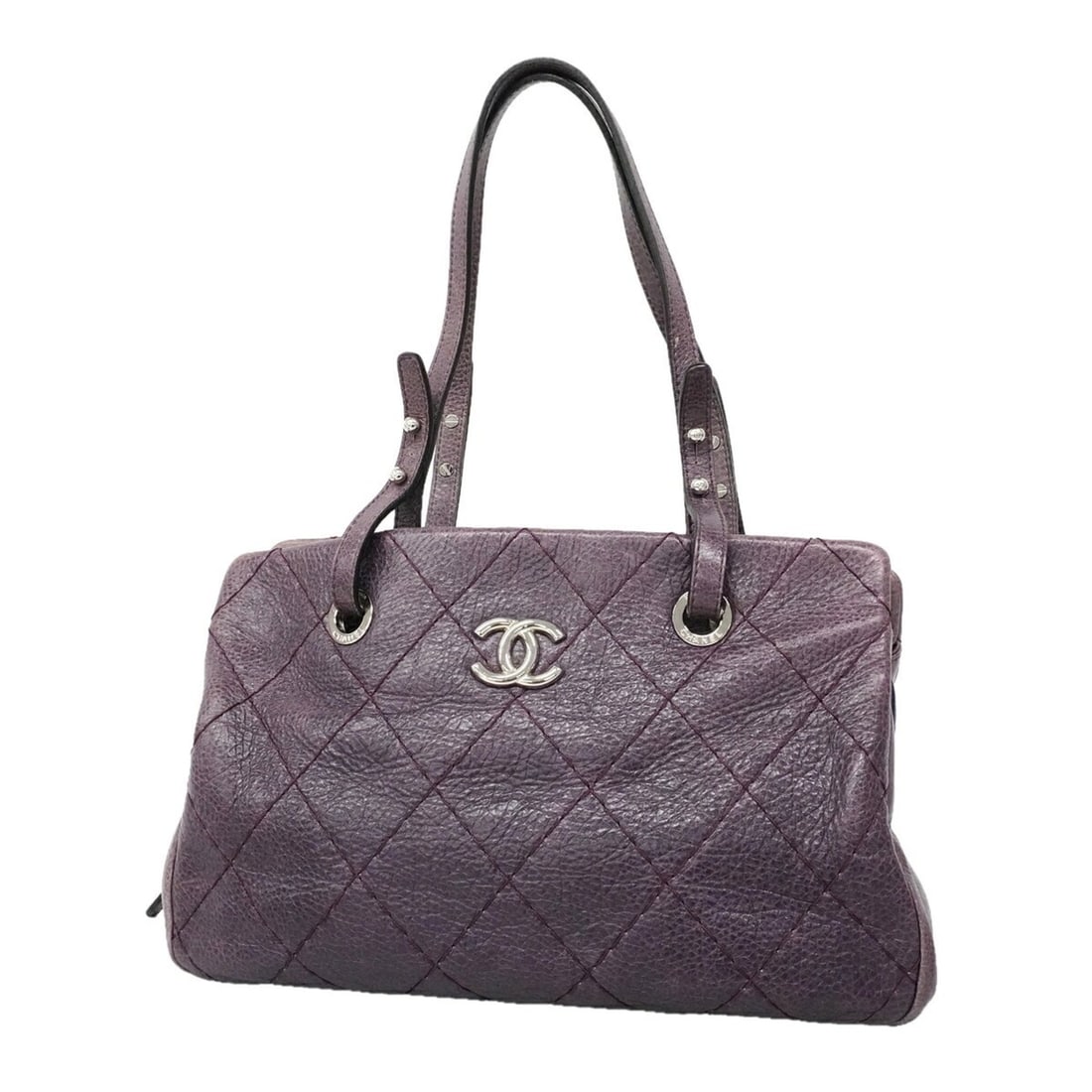 Chanel Shoulder Bag, Wild Stitch, Calfskin, Purple, Women's, OP022150: --- Catalog ---Category: SizeSize (HxWxD): 22cm x 32cm x 12cm / 8.66'' x 12.59'' x 4.72''Category: DesignType: Shoulder bagColor: PurpleGender: WomenMaterial: Leather Hardware Color: SilverLeather/Fur