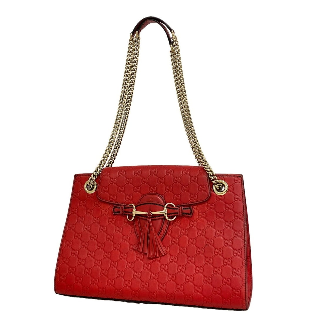 Gucci Shoulder Bag, Guccissima, 295403, Leather, Red Champagne, Women's, OP019402 (1 of 12)