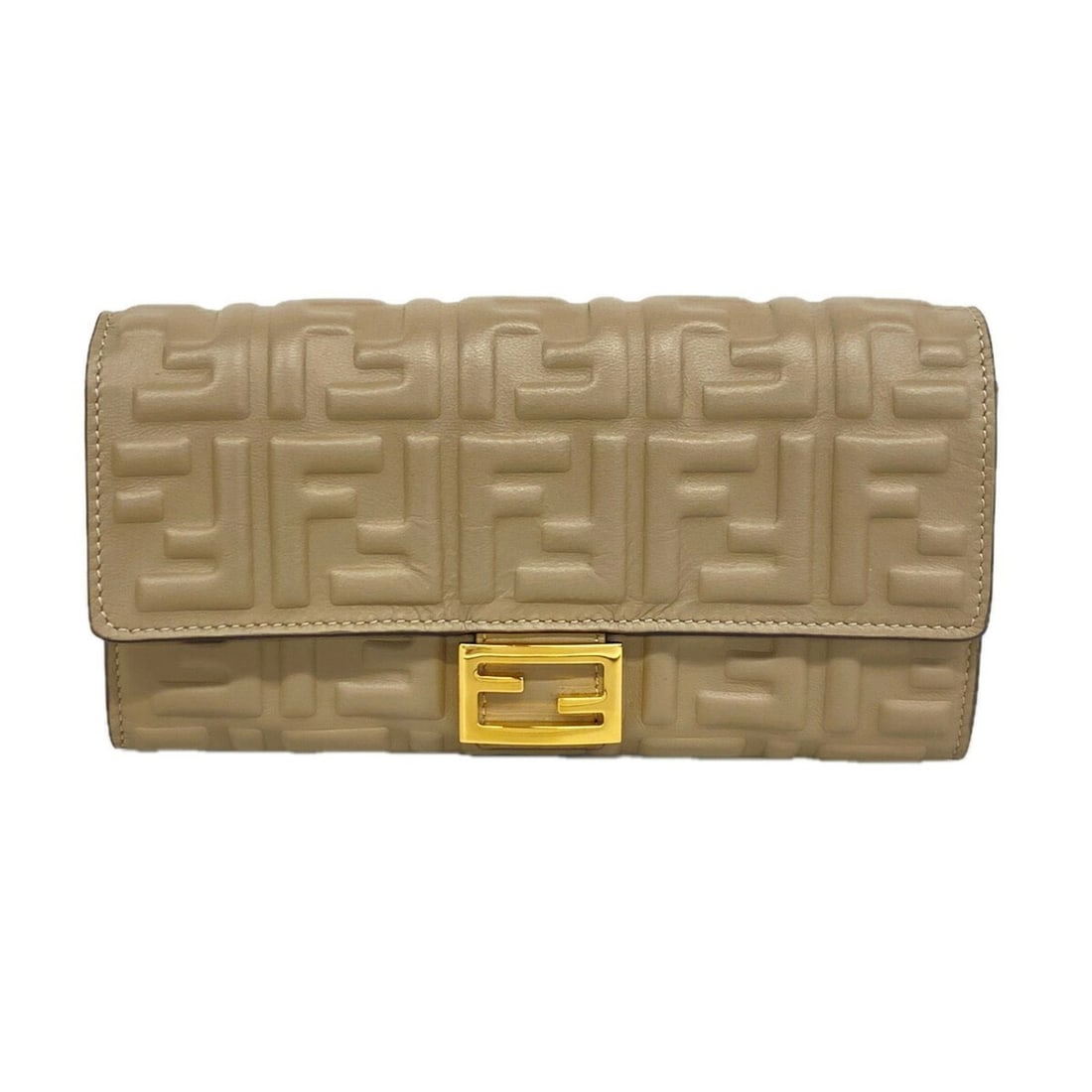 Fendi Leather Long Wallet, Greige, Women's: --- Catalog ---Category: SizeSize (HxWxD): 10cm x 19cm x 3cm / 3.93'' x 7.48'' x 1.18''Category: DesignType: Long wallet (bi-fold)Color: GrayishGender: WomenMaterial: Leather Category: GeneralBrand: F