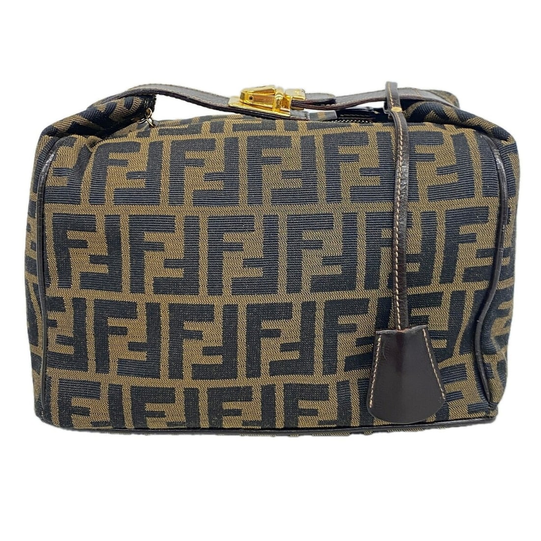Fendi Zucca Nylon Canvas Handbag, Brown, Women's: --- Catalog ---Category: SizeSize (HxWxD): 16cm x 26cm x 16.5cm / 6.29'' x 10.23'' x 6.49''Category: DesignType: HandbagColor: BrownGender: WomenMaterial: Nylon canvas Hardware Color: GoldCategory: Ge