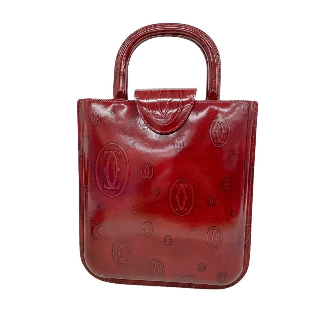 Cartier Happy Birthday handbag, patent leather, burgundy, women's. (1 of 13)