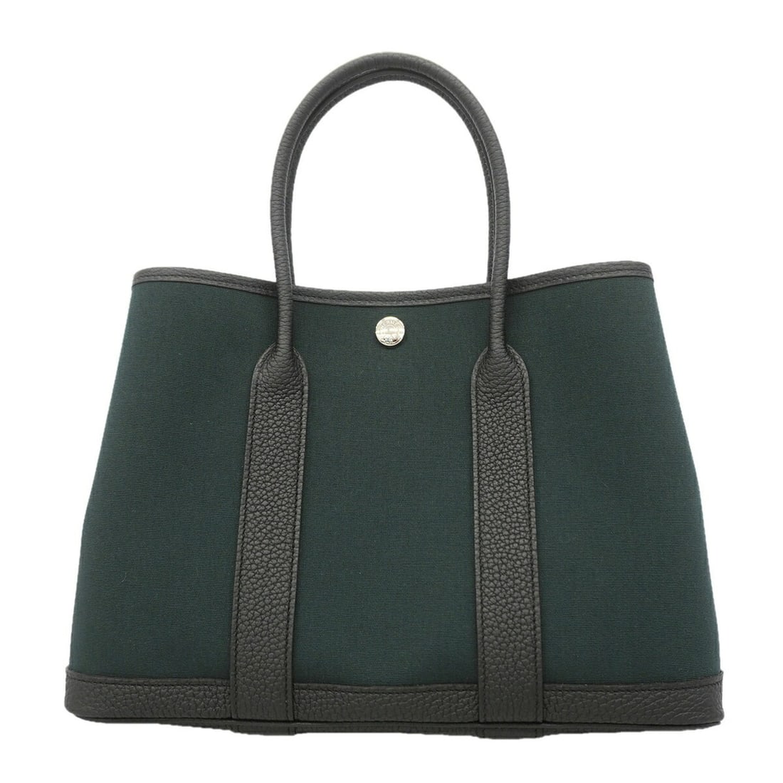Hermes Garden TPM Tote Bag, Toile Officier Negonda, Black/Khaki, G Stamp, Women's.: --- Catalog ---Category: SizeSize (HxWxD): 21.5cm x 30.5cm x 14cm / 8.46'' x 12'' x 5.51''Category: DesignType: Tote bagColor: Black, KhakiGender: WomenMaterial: Toile officier , Negonda leather Hardw