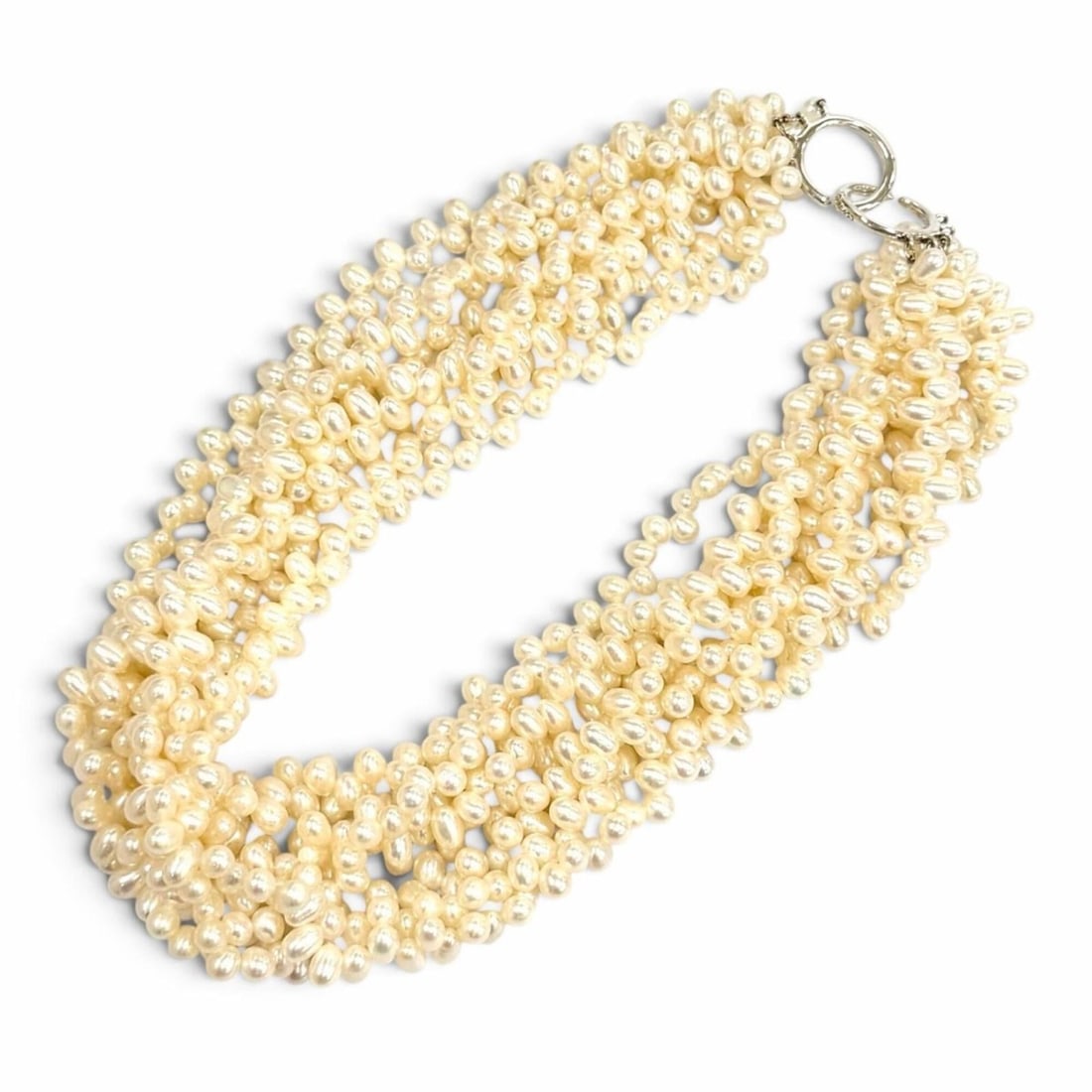 TIFFANY&Co. Tiffany Parma Picasso Freshwater Pearl 925 Torsade 8-Strand Necklace Choker White with: --- Catalog ---Category: SizeNeck Circumference: 44.5 cm / 17.51''Category: DesignColor: WhiteGender: WomenMaterial: Silver 925Necklace Type: NecklaceCategory: GeneralBrand: Tiffany--- Item List ---Se
