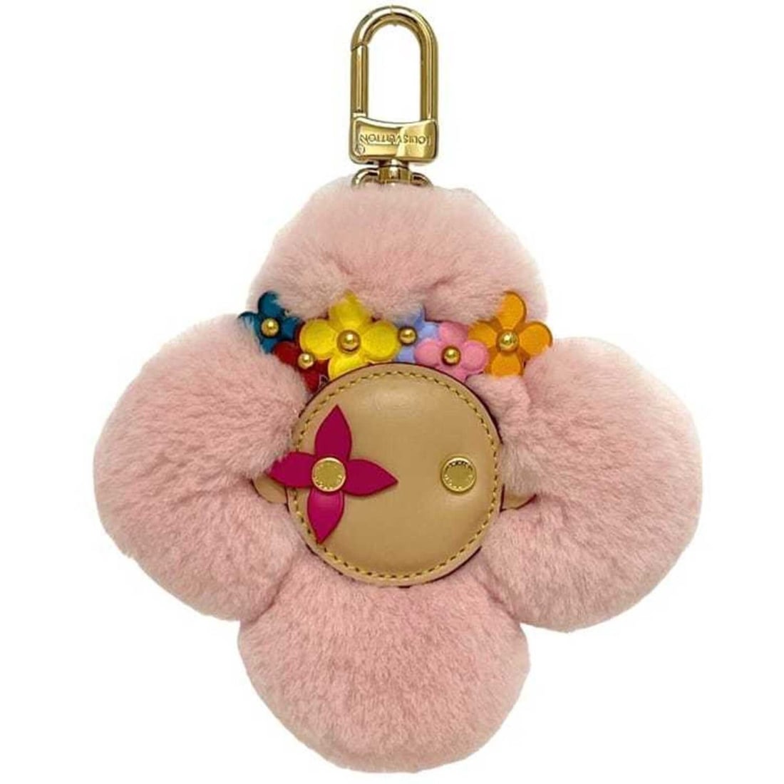 Louis Vuitton Vivienne Head Flower Crown Charm M03954 LOUIS VUITTON Mink Fur Natural Leather Pink: --- Catalog ---Category: DesignType: Handbag charmGender: WomenMaterial: Fur, LeatherLeather/Fur Type: Mink fur, VachettaCategory: GeneralBrand: Louis VuittonCountry of Origin: Italy--- Item List ---S