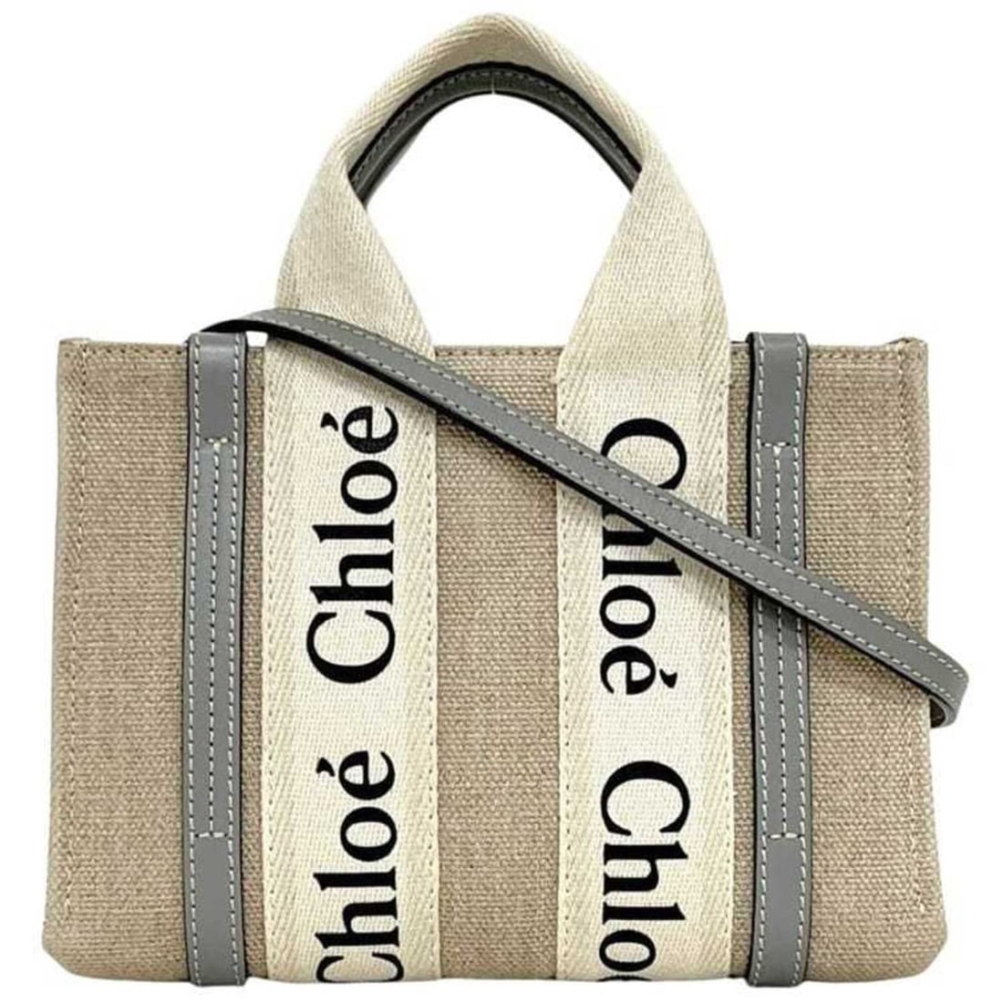 Chloé Chloe Woody Mini 2-way Shoulder Bag CHC22AP237 Canvas Leather Beige Women's: --- Catalog ---Category: SizeSize (HxWxD): 15cm x 20cm x 6cm / 5.9'' x 7.87'' x 2.36''Category: DesignType: Shoulder bagColor: Beige, Light blueGender: WomenMaterial: Canvas , Leather Category: Genera