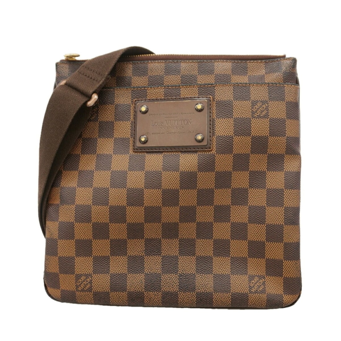 Louis Vuitton Damier Pochette Plat Brooklyn Shoulder Bag N41100 Ebene Women's: --- Catalog ---Category: SizeSize (HxWxD): 25cm x 25cm x 2cm / 9.84'' x 9.84'' x 0.78''Category: DesignType: Shoulder bagColor: EbeneGender: WomenCategory: GeneralMPN: N41100Brand: Louis Vuitton--- It