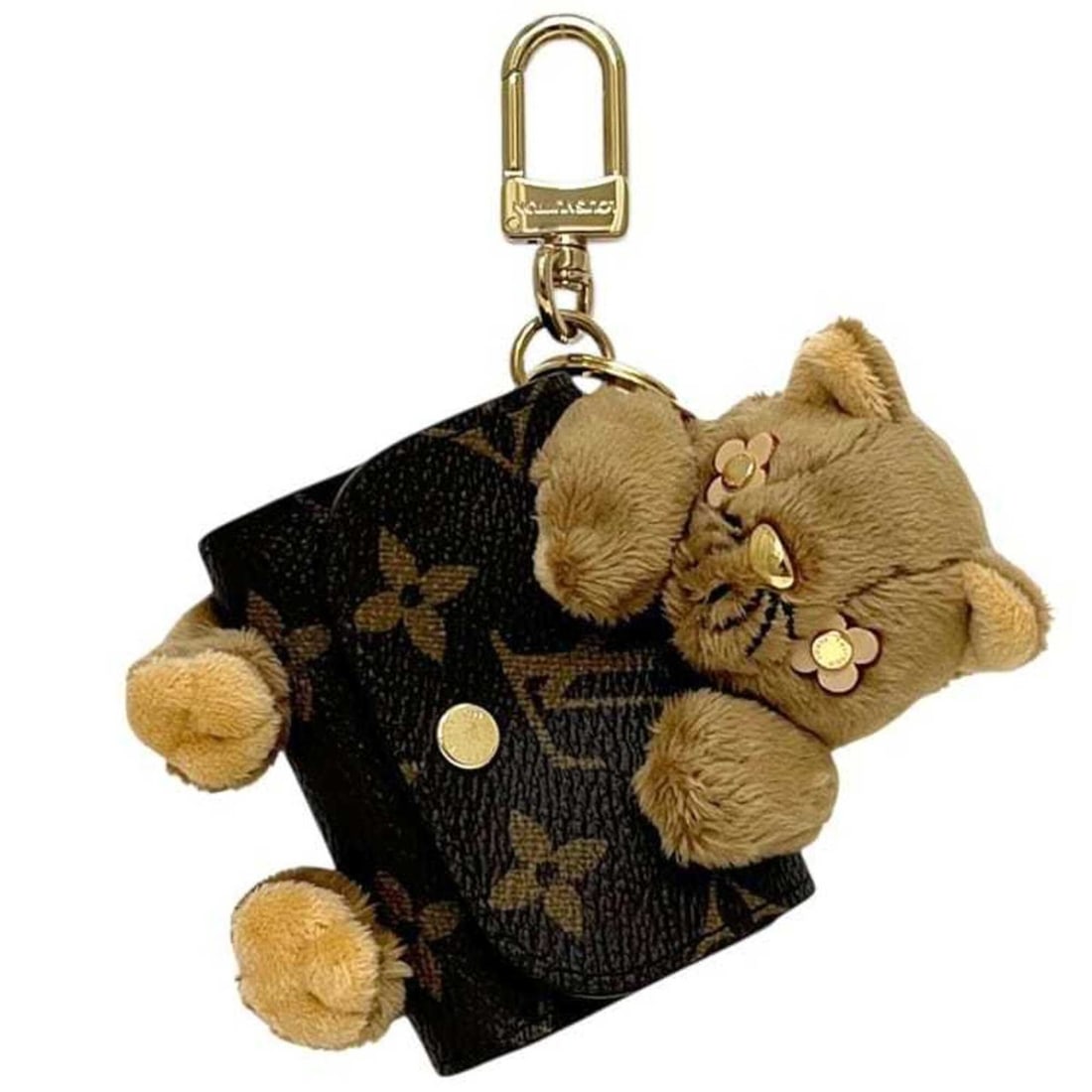 Louis Vuitton Bag Charm LV Cute Monogram M01561 LOUIS VUITTON Fur Brown Women's (1 of 12)