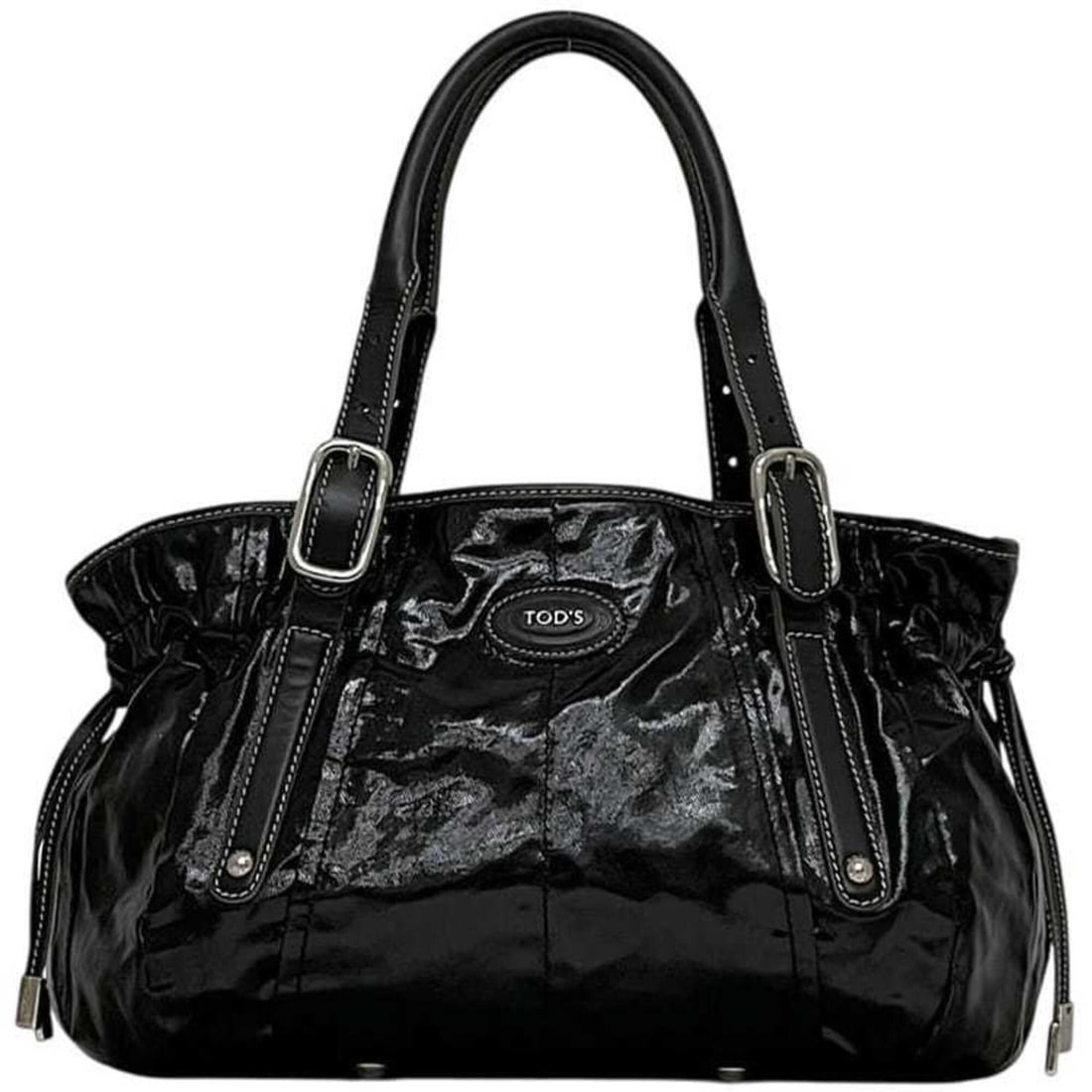 Tod's Tote Bag AO22 TOD’S Patent Leather Black Women's: --- Catalog ---Category: SizeSize (HxWxD): 23cm x 38cm x 16cm / 9.05'' x 14.96'' x 6.29''Category: DesignType: Tote bagColor: BlackGender: WomenMaterial: Patent leather Category: GeneralBrand: Tod's--