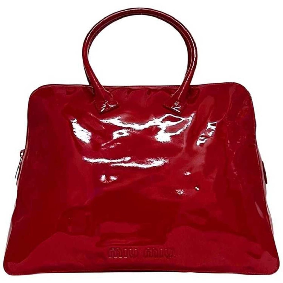 Miu Miu Miu Tote Bag 31 MIUMIU Enamel Red Women's Boston (1 of 10)