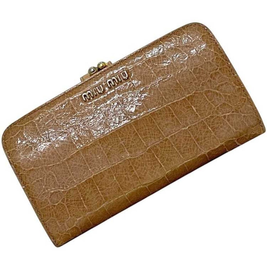 Miu Miu Miu Bi-fold Wallet 12 MIUMIU Embossed Leather Beige Women's: --- Catalog ---Category: SizeSize (HxWxD): 9.5cm x 16.5cm x 2.5cm / 3.74'' x 6.49'' x 0.98''Category: DesignType: Wallet (bi-fold)Color: BeigeGender: WomenMaterial: Leather Leather/Fur Type: Embossed 