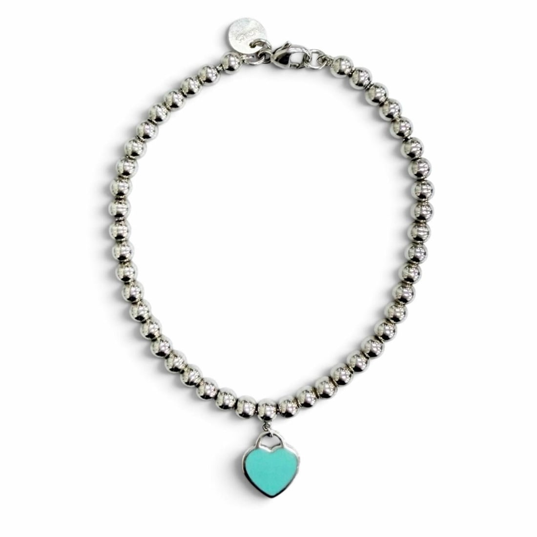 TIFFANY&Co. Return to Tiffany Mini Heart Tag Bead Bracelet, AG925 Silver, Blue, Women's, with Box: --- Catalog ---Category: SizeLength: 16.5cm / 6.49''Category: DesignType: Charm braceletColor: Silver, Tiffany blueGender: WomenMaterial: Silver 925Category: GeneralBrand: Tiffany--- Item List ---Sect