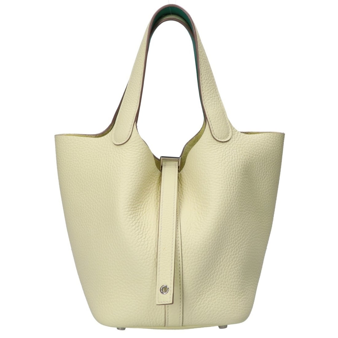 HERMES (Hermes) W stamp, Taurillon leather, Picotin Lock 18 PM Eclat handbag, Jaune Milton, Vert (1 of 13)