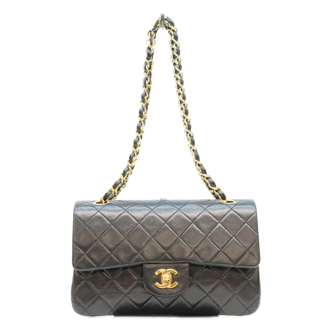 CHANEL A01113 Black Lambskin Matelassé 23 Shoulder Bag with Gold Hardware (Women's) (1 of 16)