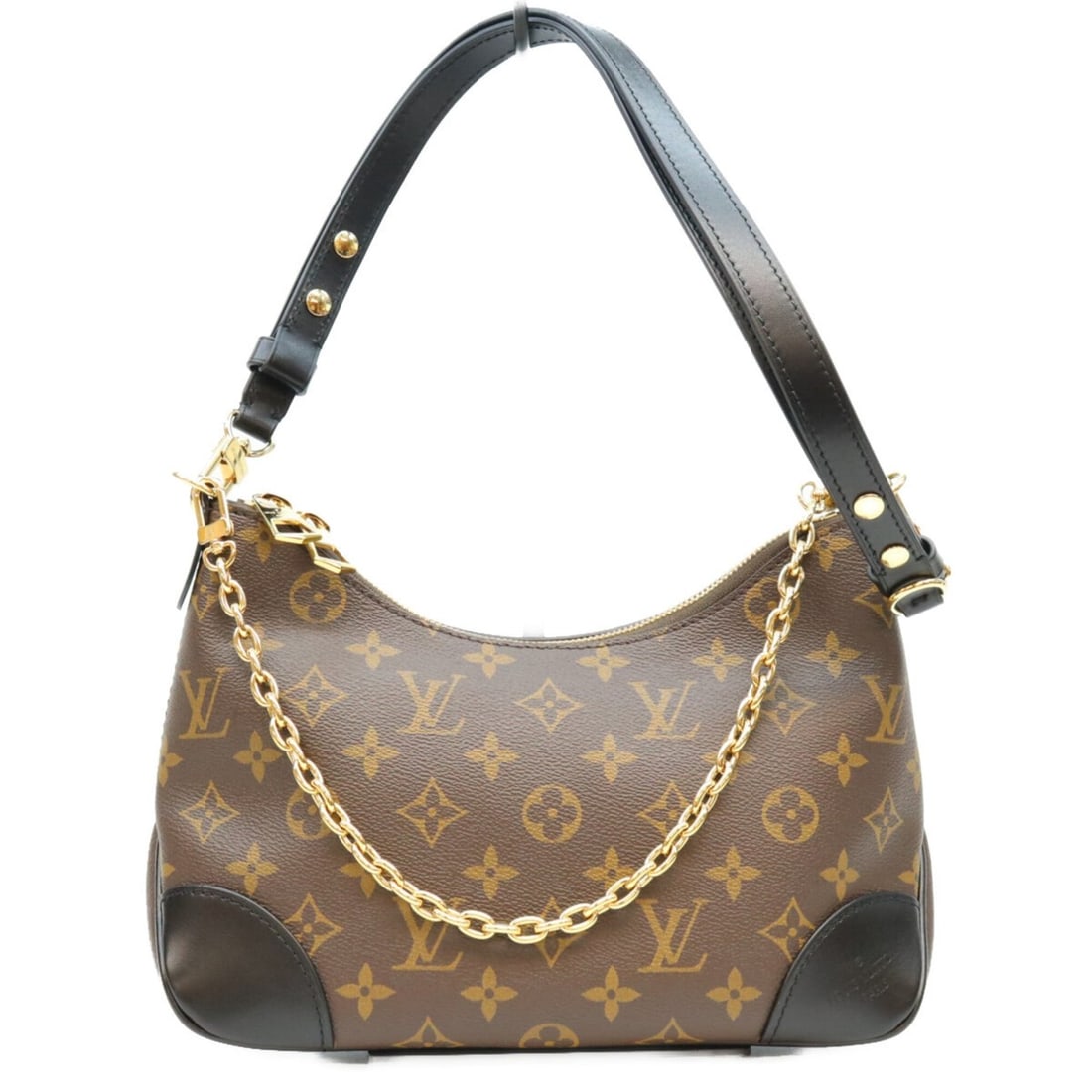 LOUIS VUITTON M45831 Monogram Noir Boulogne PM Shoulder Bag, Brown with Gold Hardware, Women's: --- Catalog ---Category: SizeSize (HxWxD): 19cm x 26cm x 12cm / 7.48'' x 10.23'' x 4.72''Category: DesignType: Shoulder bagColor: BrownGender: WomenMaterial: Monogram Hardware Color: GoldCategory: Gen