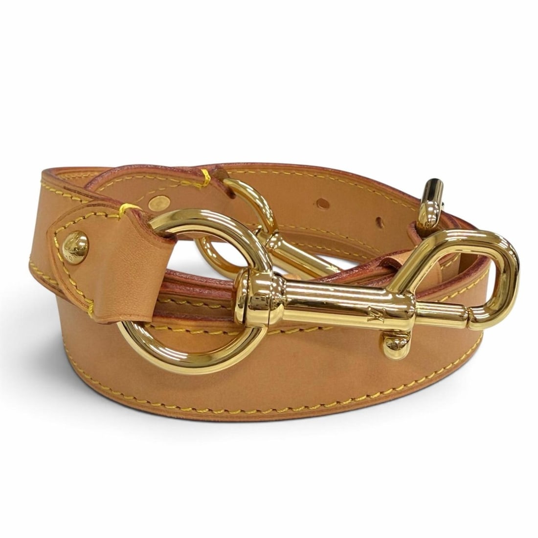 LOUIS VUITTON Louis Vuitton Natural Leather Shoulder Strap, Gold Hardware, Women's, with Dust Bag (1 of 17)