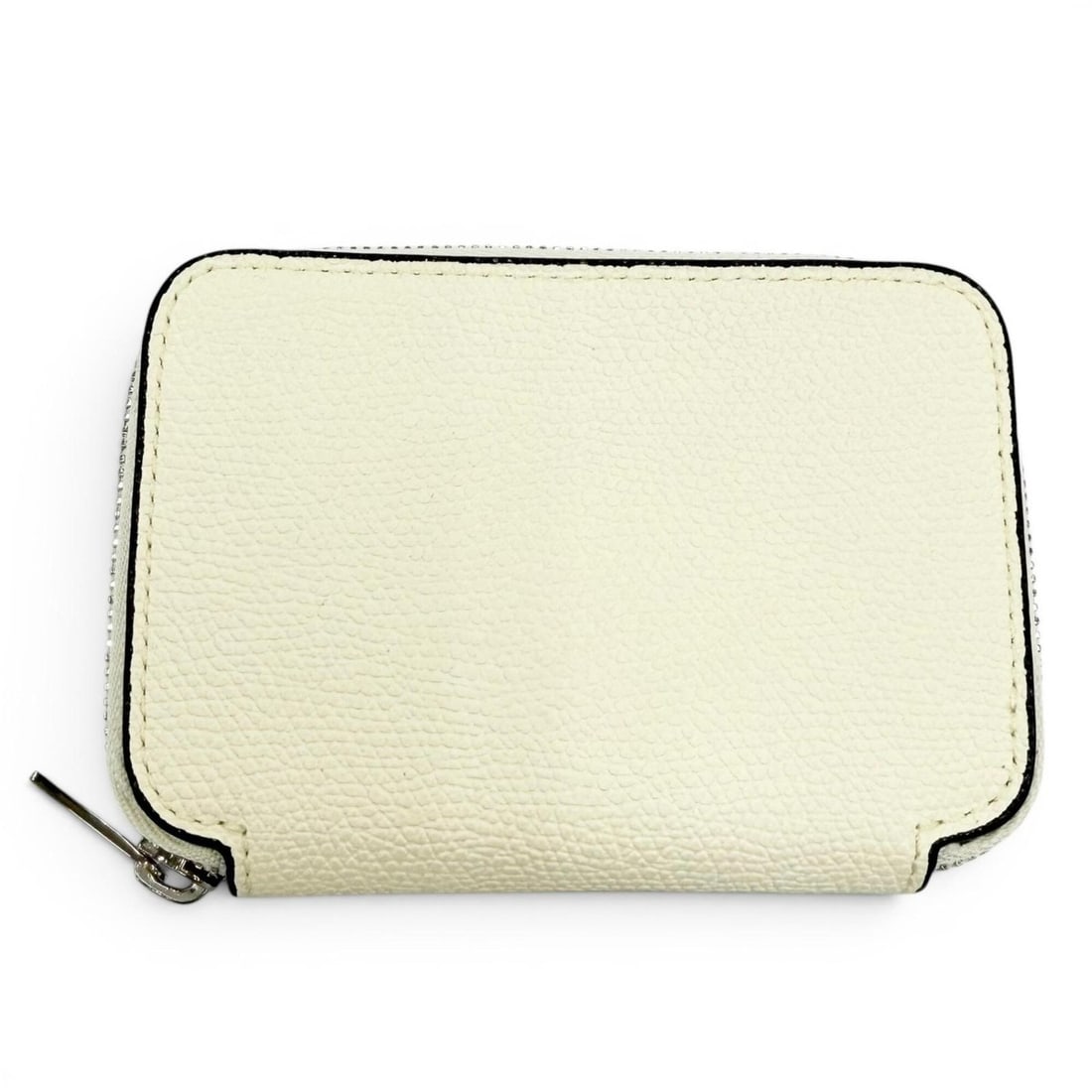 Valextra Zip Around Card Holder, Soft Calfskin, Pass Case/Business Holder/Card Case, White, Made in (1 of 12)