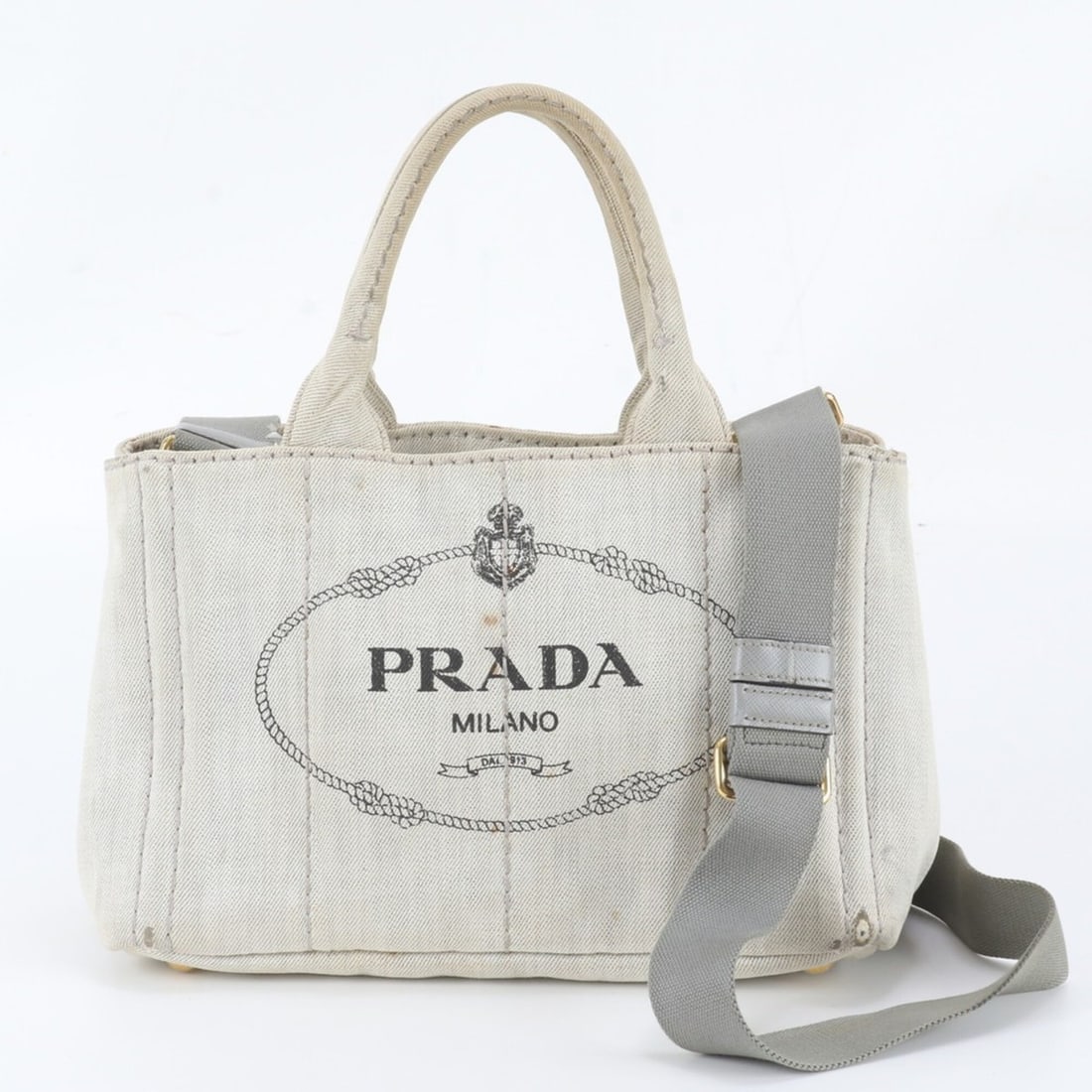 Prada Canapa Triangle Logo 2-Way Shoulder Bag, Crossbody Handbag, Tote Bag for Women (1 of 16)