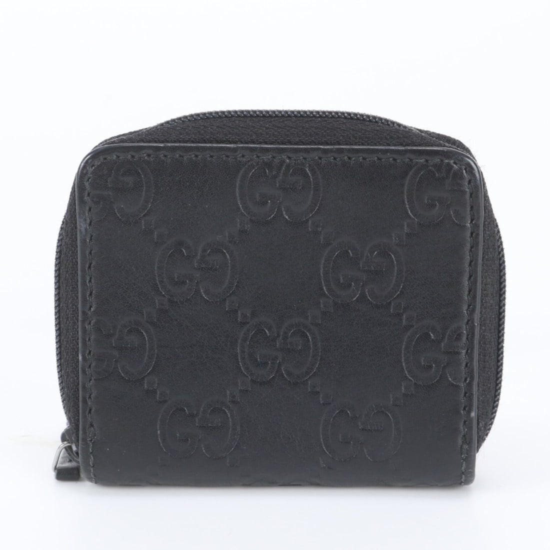 Gucci Guccissima 115255 Leather Wallet/Coin Case, Compact Wallet with Round Zipper, Men's: --- Catalog ---Category: SizeSize (HxWxD): 7cm x 8cm x 1cm / 2.75'' x 3.14'' x 0.39''Category: DesignType: Coin purse/coin caseColor: BlackGender: MenMaterial: Leather Category: GeneralMPN: 115255Bran