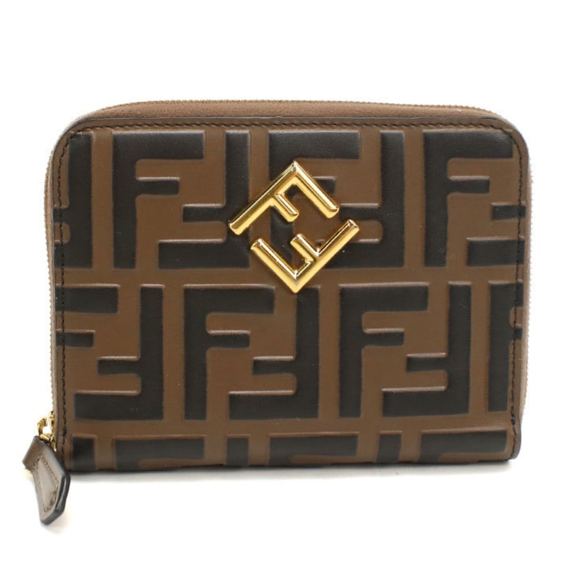 FENDI Bi-fold Wallet 8M0508 FF Diamond Women's Brown: --- Catalog ---Category: SizeSize (HxWxD): 9.5cm x 12.5cm x 1.5cm / 3.74'' x 4.92'' x 0.59''Category: DesignType: Wallet (bi-fold)Color: BrownGender: WomenMaterial: Leather Leather/Fur Type: CalfskinC