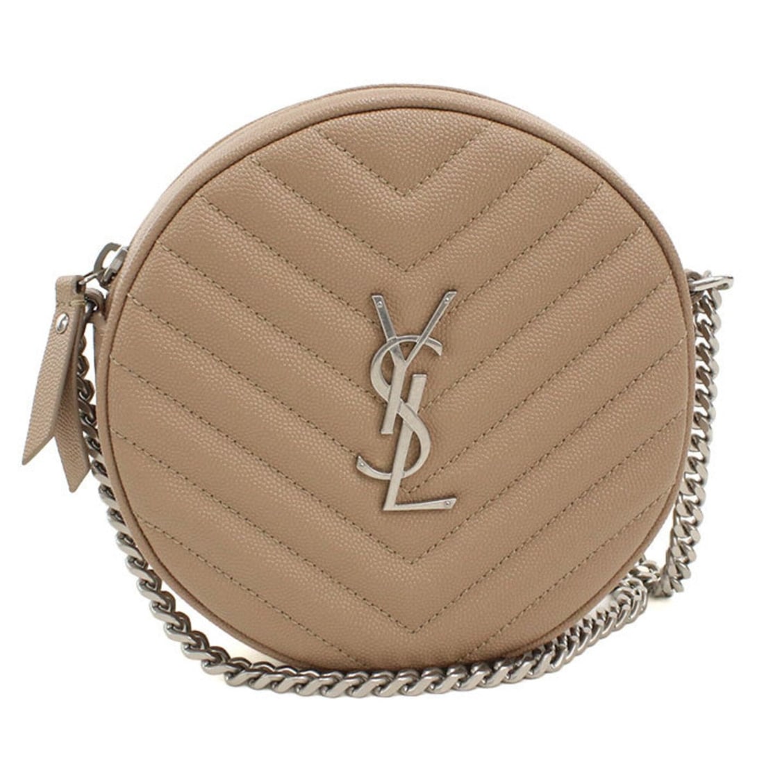 SAINT LAURENT Saint Laurent Shoulder Bag 610436 Chain Vinyl Women's Beige: --- Catalog ---Category: SizeSize (HxWxD): 16.5cm x 16.5cm x 5cm / 6.49'' x 6.49'' x 1.96''Category: DesignType: Shoulder bagColor: BeigeGender: WomenMaterial: Leather Hardware Color: SilverLeather/Fu