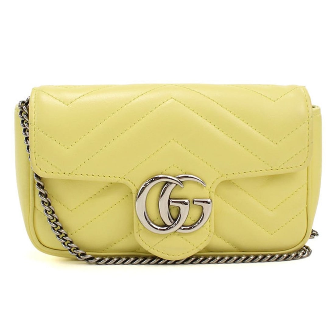 GUCCI Shoulder Bag 476433 Quilted Mini GG Marmont Women's Yellow: --- Catalog ---Category: SizeSize (HxWxD): 9cm x 16cm x 5cm / 3.54'' x 6.29'' x 1.96''Category: DesignType: Shoulder bagColor: YellowGender: WomenMaterial: Leather Hardware Color: SilverCategory: Gene