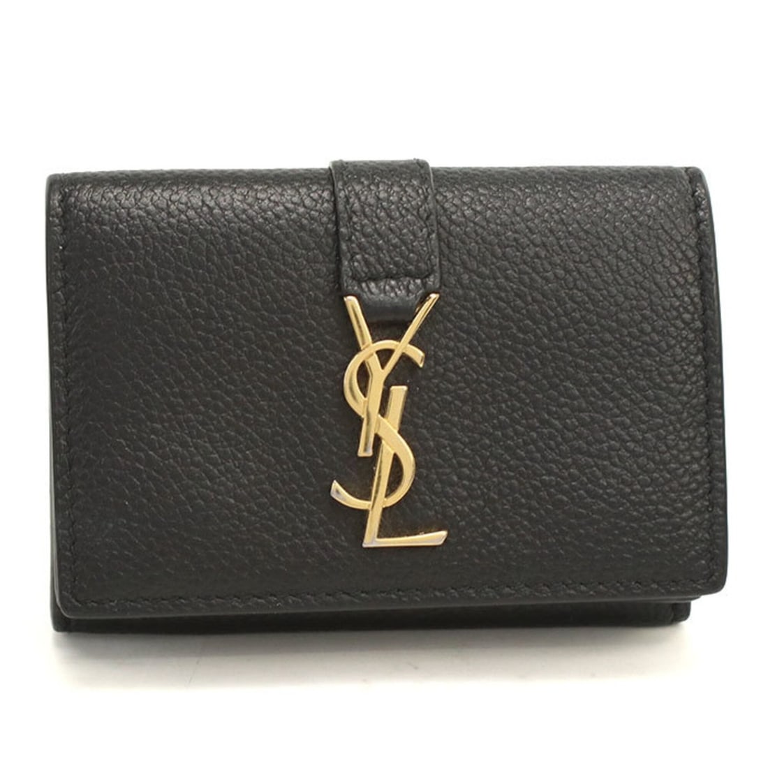 SAINT LAURENT Origami Tiny Wallet 669959 (YSL Line) - Women's, Black (1 of 8)
