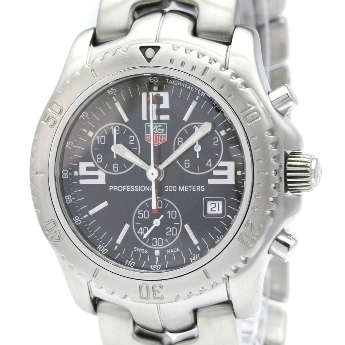 TAG HEUER Link Chronograph Jason Bourne Steel Watch CT1111 Polished (1 of 9)