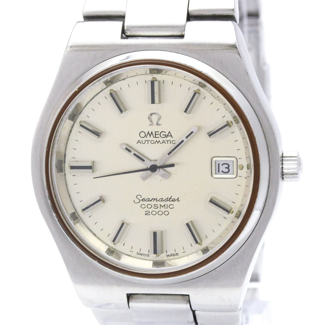 OMEGA Seamaster Cosmic 2000 Cal 1012 Steel Automatic Mens Watch 166.135: --- Catalog ---Category: SizeCase Diameter: 38mm / 1.5''Category: DesignType: WristwatchStyle: Dress/FormalGender: MenColor (Dial): SilverMaterial (Band): Stainless steelMaterial (Case): Stainless ste