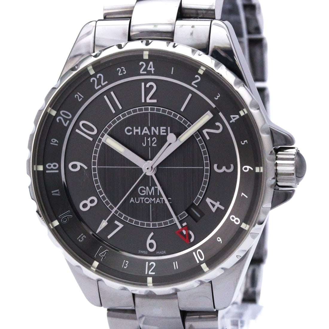 CHANEL J12 Chromatic GMT Titanium Ceramic Mens Watch H3099: --- Catalog ---Category: SizeCase Diameter: 41mm / 1.61''Category: DesignType: WristwatchStyle: SportGender: MenColor (Dial): GrayMaterial (Band): Titanium ceramicMaterial (Case): Titanium ceramicCate