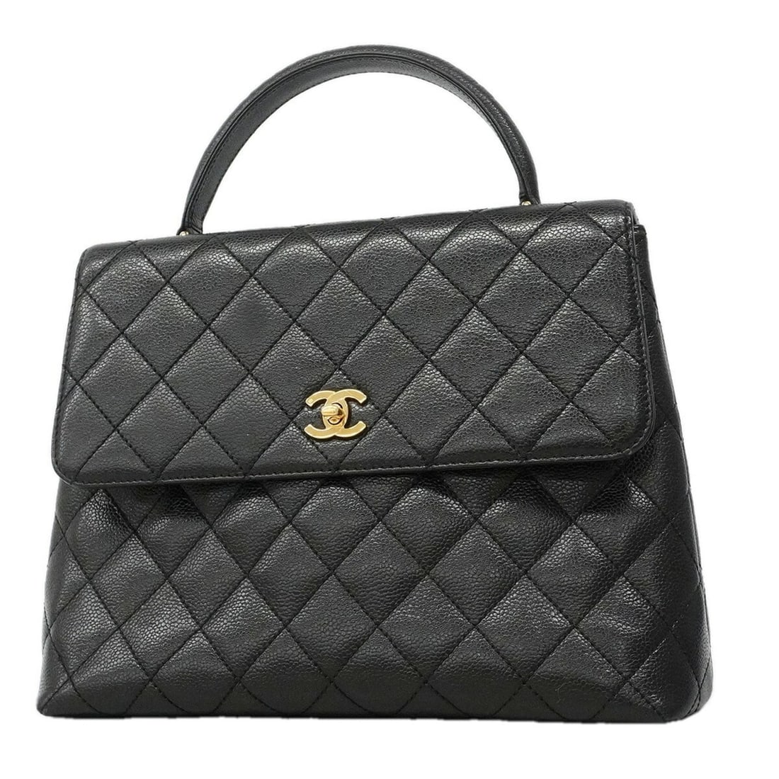 Chanel Matelassé handbag, caviar leather, black, women's. (1 of 13)