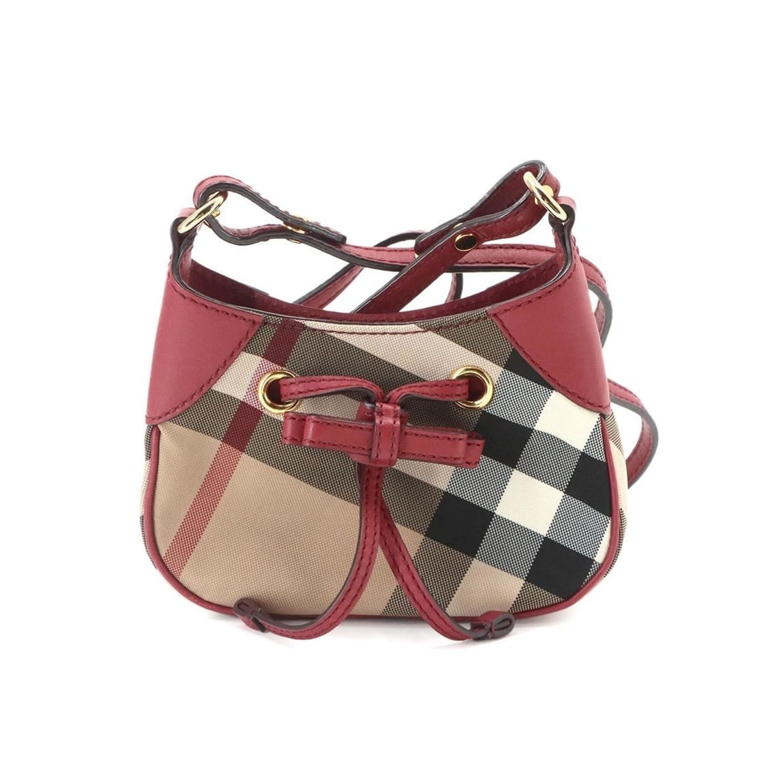 Burberry House Check Mini Shoulder Handbag, Canvas and Leather, Beige Red.: --- Catalog ---Category: SizeSize (HxWxD): 11.5cm x 15cm x 4cm / 4.52'' x 5.9'' x 1.57''Category: DesignType: Shoulder bagColor: Beige, Red colorGender: WomenMaterial: Canvas , Leather Category: Gener