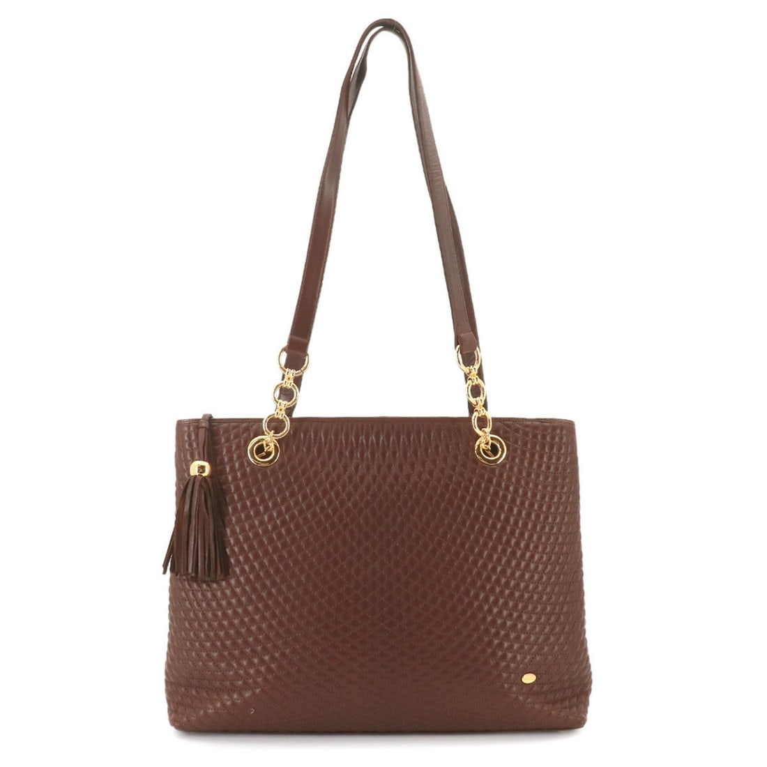 Bally Chain Tote Handbag, Leather, Brown, Gold Hardware.: --- Catalog ---Category: SizeSize (HxWxD): 28.5cm x 36.5cm x 8.5cm / 11.22'' x 14.37'' x 3.34''Category: DesignType: Tote bagColor: BrownGender: WomenMaterial: Leather Category: GeneralBrand: BallyCou