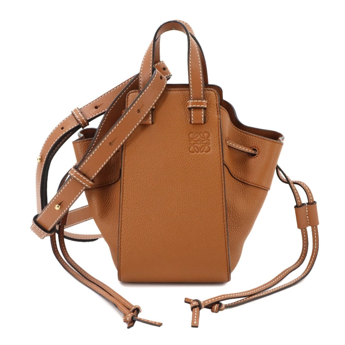 LOEWE Hammock Drawstring Mini 2-way Handbag Shoulder Bag Leather Brown: --- Catalog ---Category: SizeSize (HxWxD): 19cm x 10.5cm x 16.5cm / 7.48'' x 4.13'' x 6.49''Category: DesignType: HandbagColor: BrownGender: WomenMaterial: Leather Category: GeneralBrand: LoeweCountry